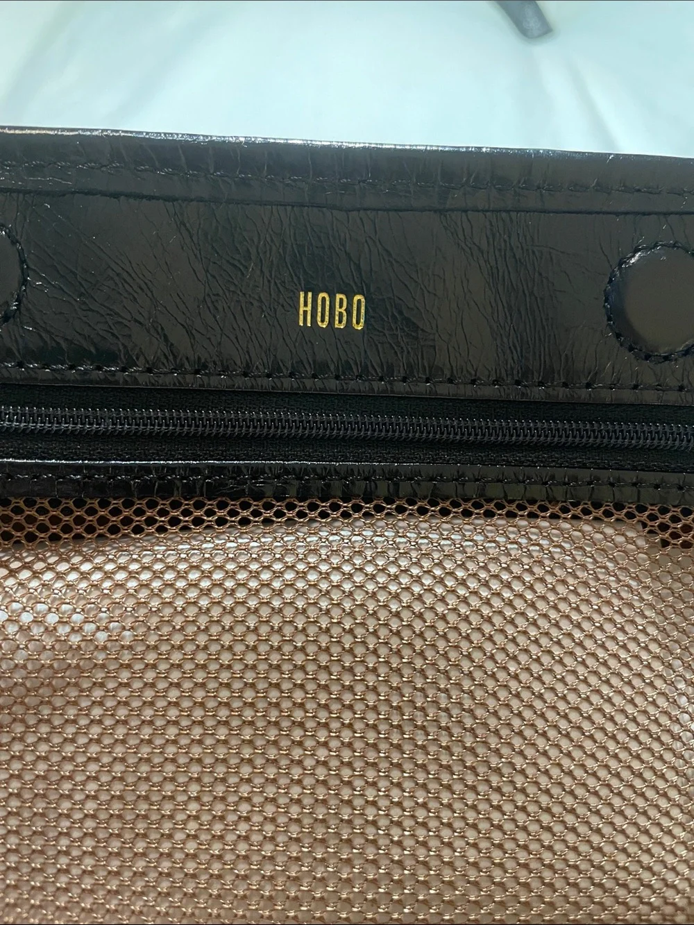 HOBO Black Leather Cosmetic Pouch